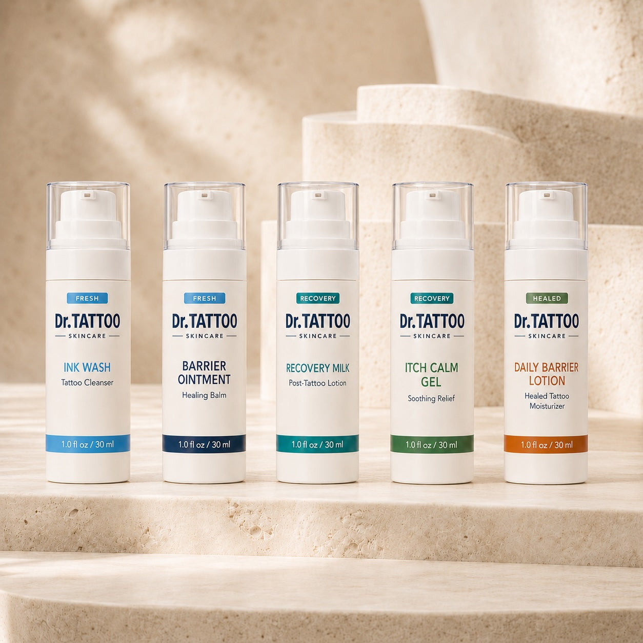 r. Tattoo Skin Complete Aftercare Kit — five 1 oz bottles